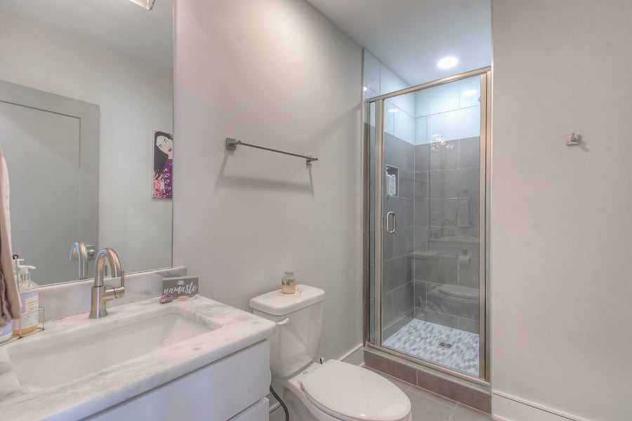 2nd Level full bathroom right off the Mid-Century-Modern bedroom & living room!