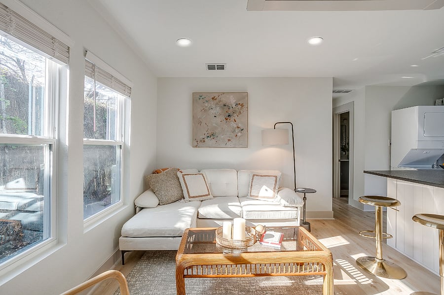 Open concept kitchen and living room