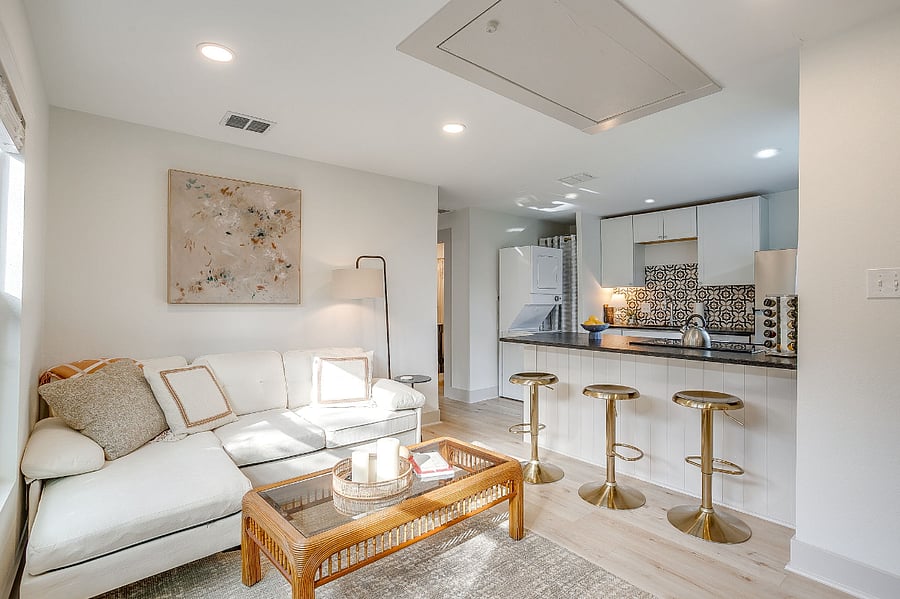 Open concept kitchen and living room
