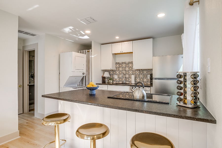 Open concept kitchen and living room
