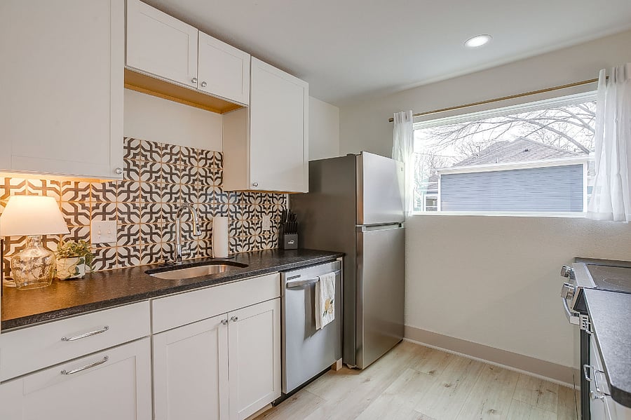 Open concept kitchen and living room