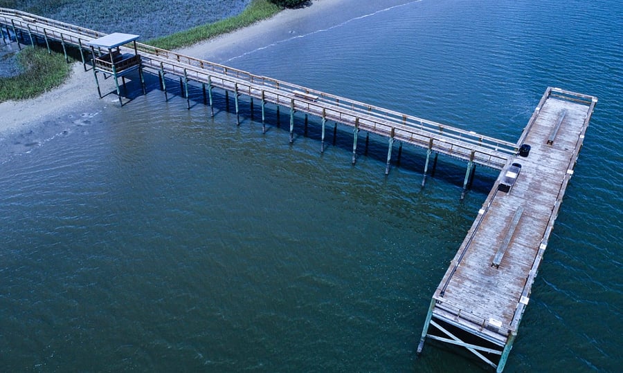 On site fishing pier with prep stations.