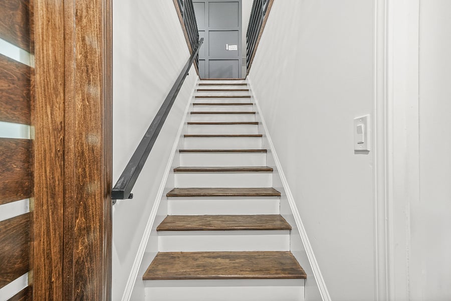 Stairs to basement laundry