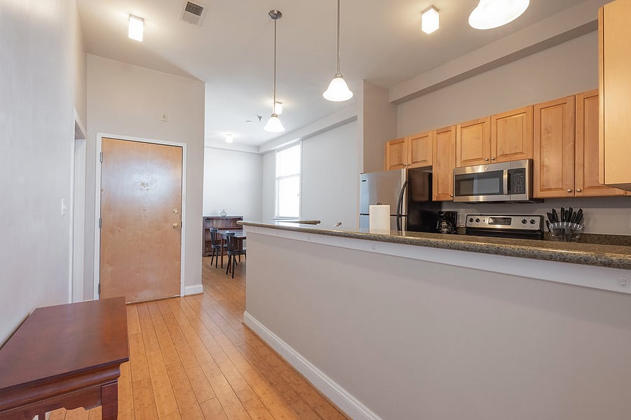 Entry way and kitchen