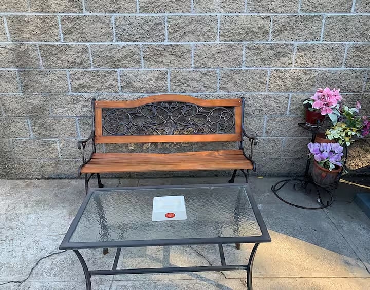 Patio smoking area. 