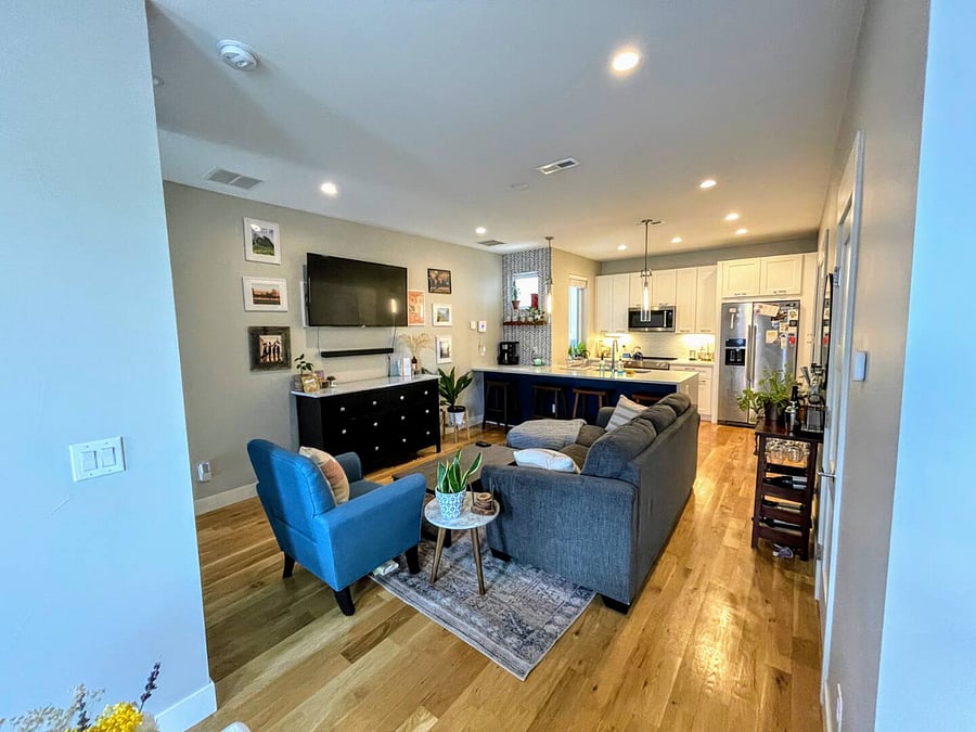 View of living from dining