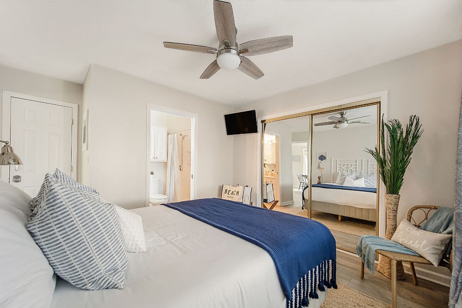 Master bedroom with ensuite bathroom