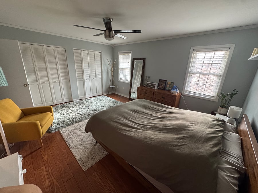 Large bedroom with plenty of closet space.