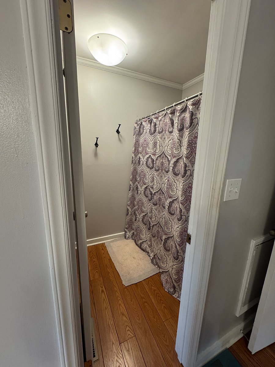 Separate toilet and shower space.