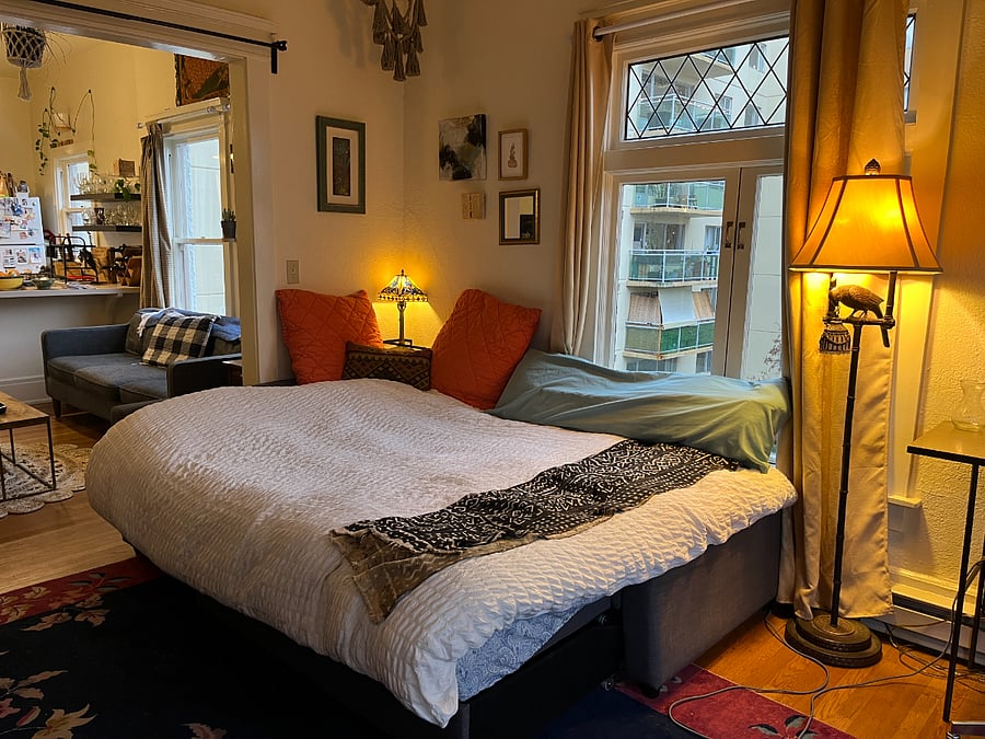 Queen sized bed