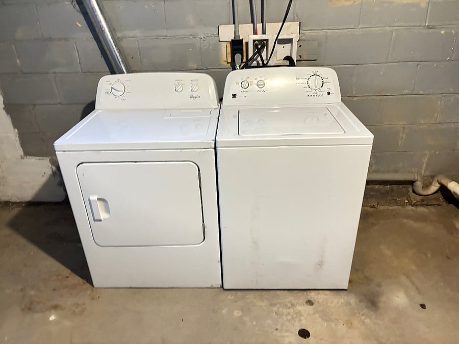 Washer and dryer in the basement
