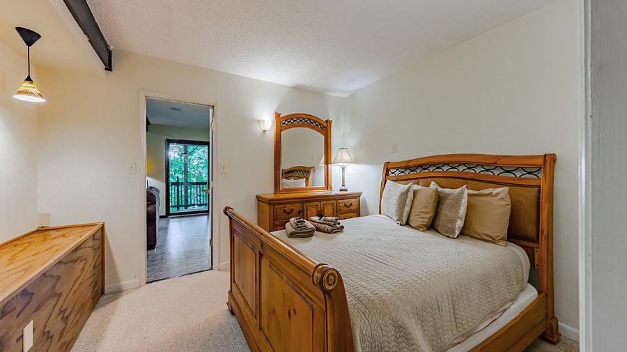 Queen bedroom on lower level