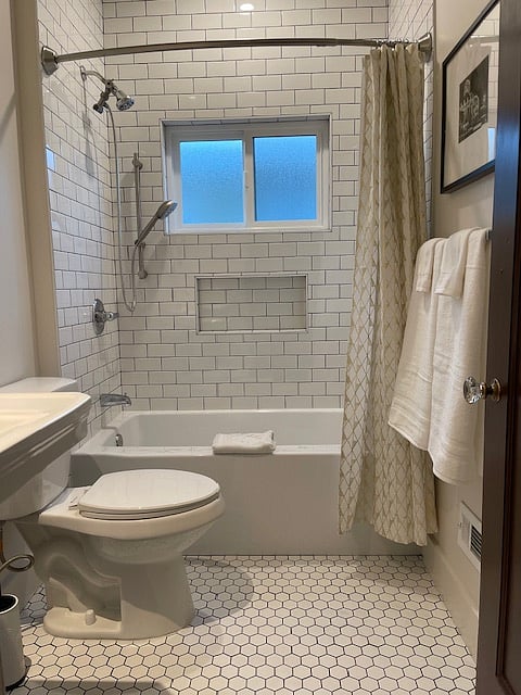 Bathroom newly renovated. 