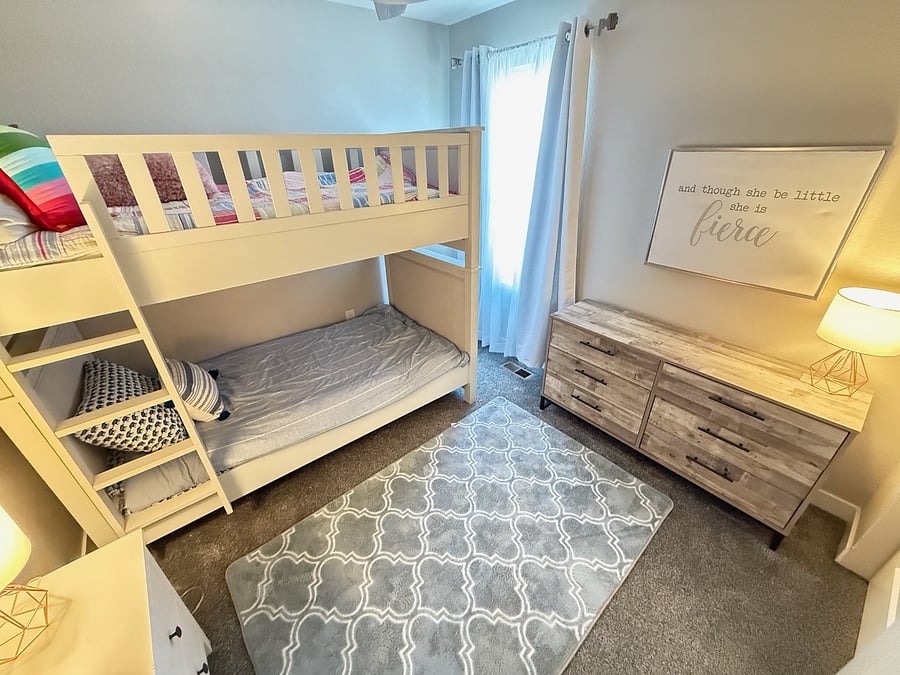 Bedroom 3 on second floor with Twin over twin Bunk bed