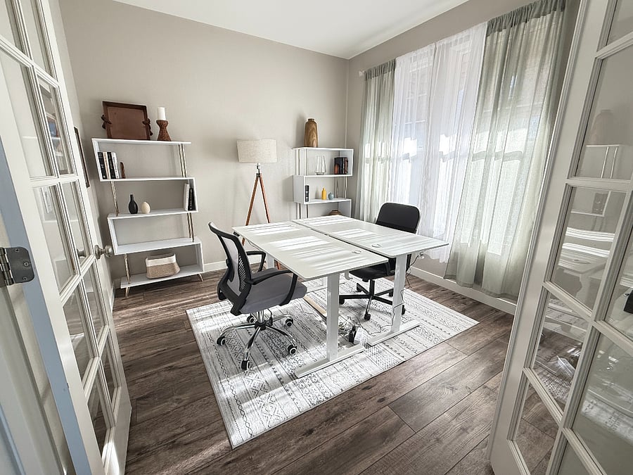 Double Glass doors leading into Office