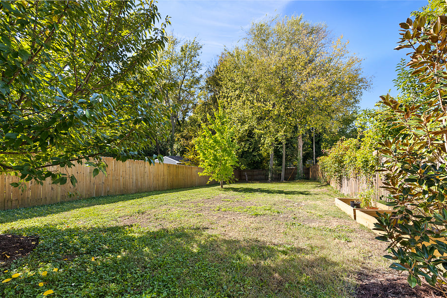 Large fenced in yard