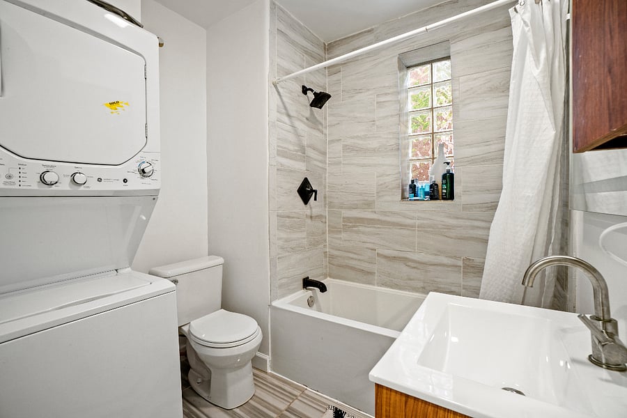 Laundry in unit and soaking tub