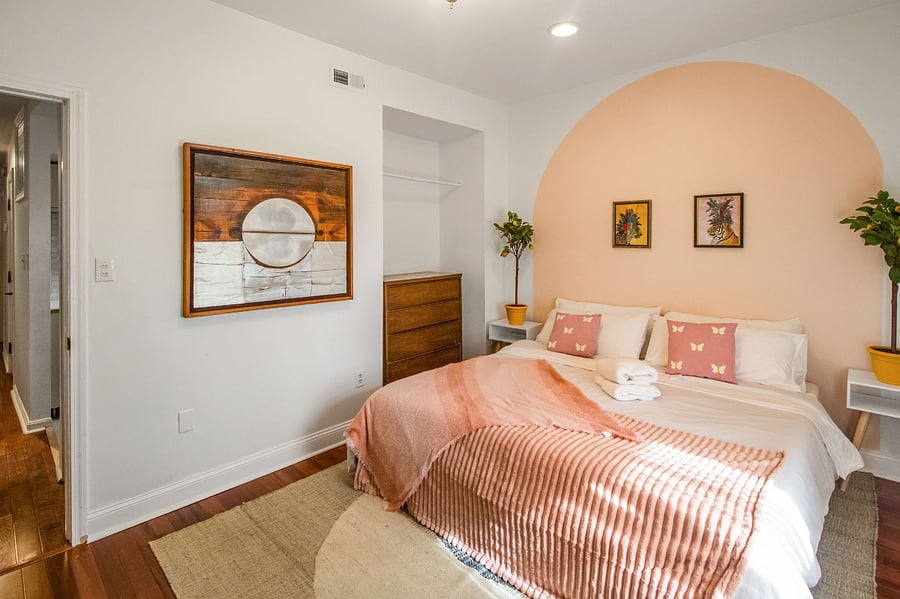 king bed in bedroom