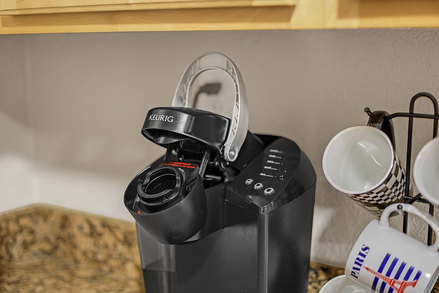 Start your day with a fresh cup from the Keurig.