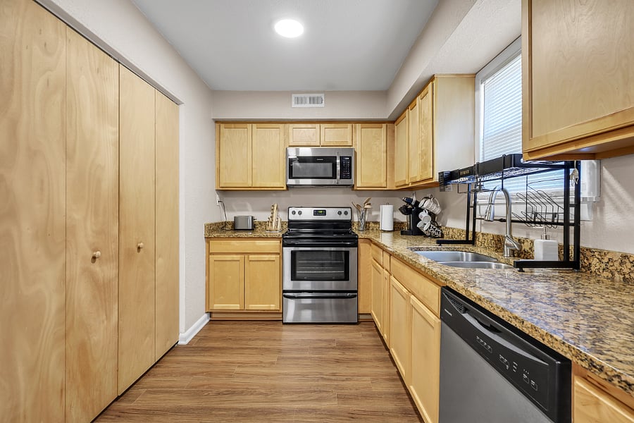 Our fully stocked kitchen has everything you need to create delicious meals.