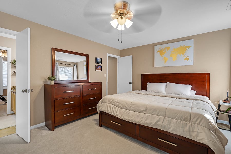 This king-sized bed promises a perfect nights sleep.