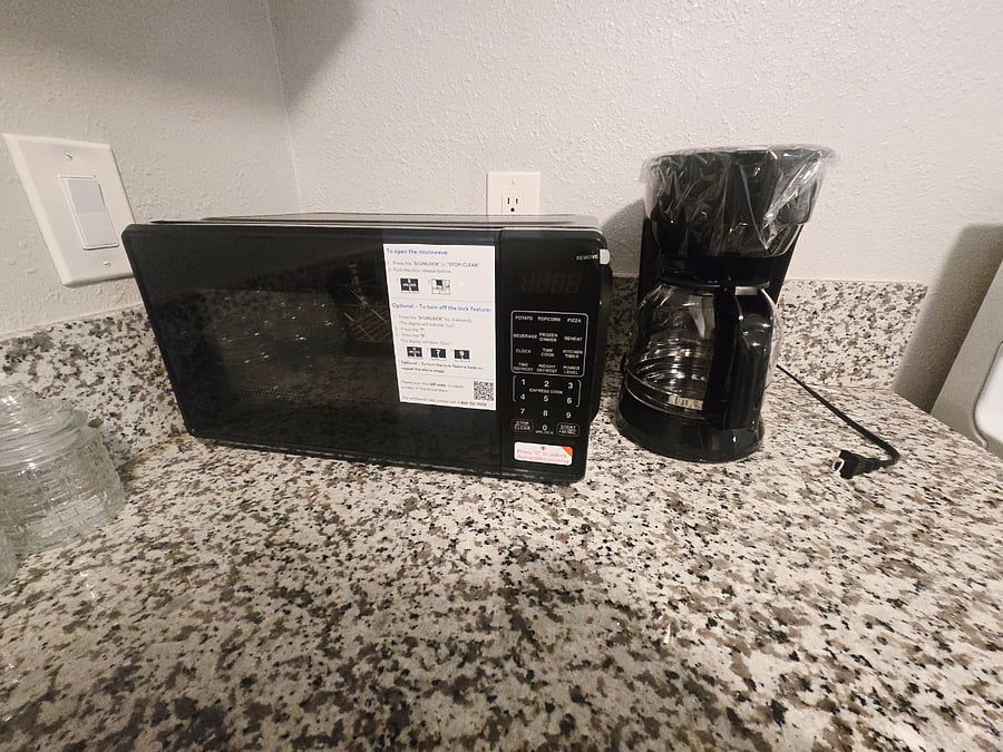 Microwave, Coffee Maker included