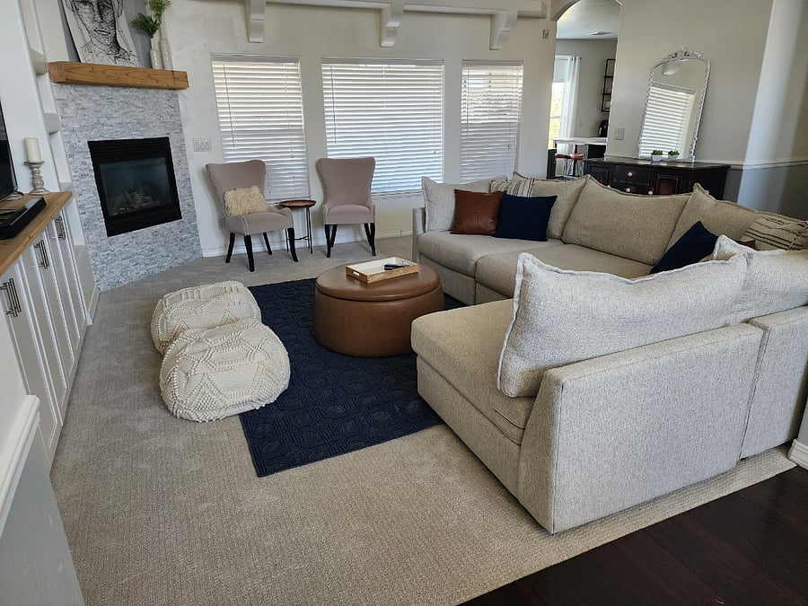 Family room with gas fireplace