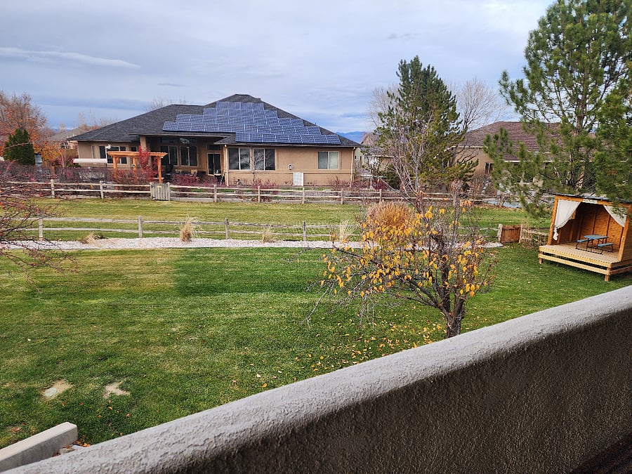 View from deck of backyard and greenbelt