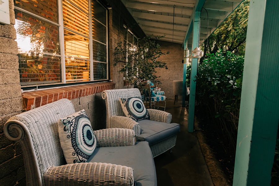Front patio seating.