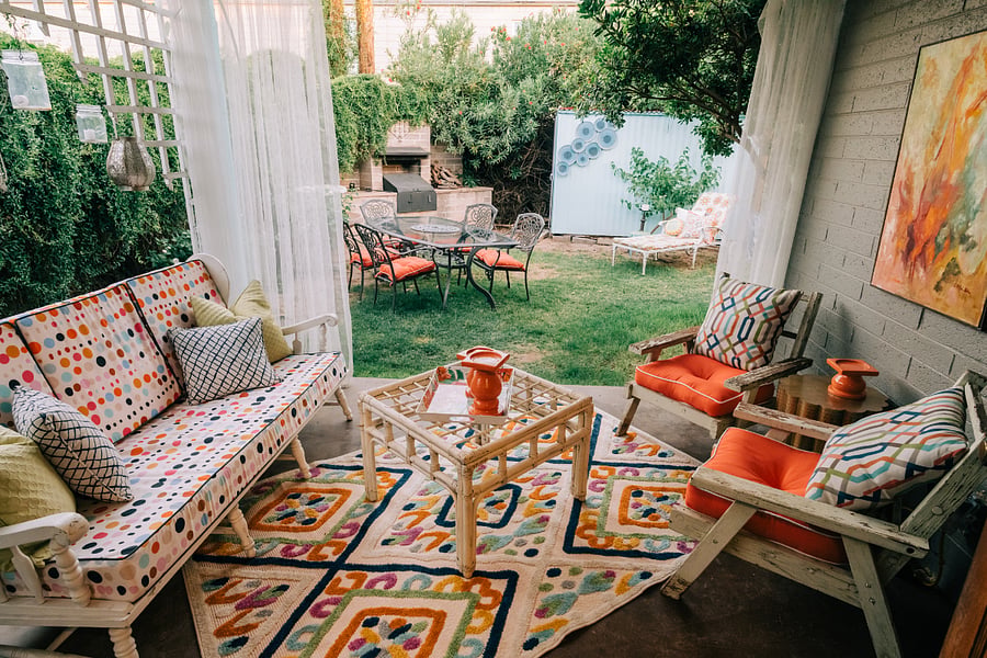 Backyard patio sitting area!