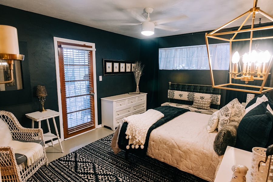 Bedroom #1 with queen size bed.