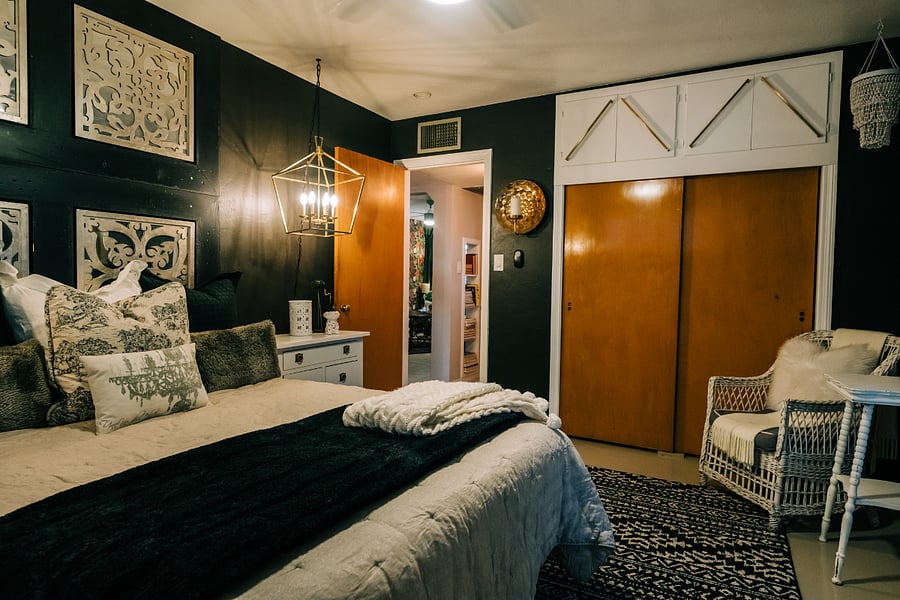 Bedroom #1 with queen size bed.