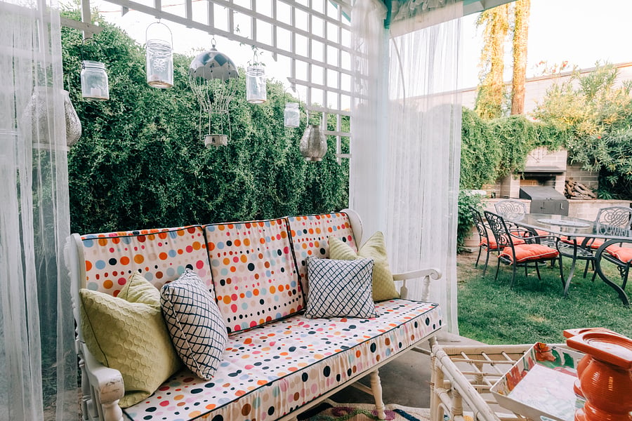 Backyard patio sitting area!
