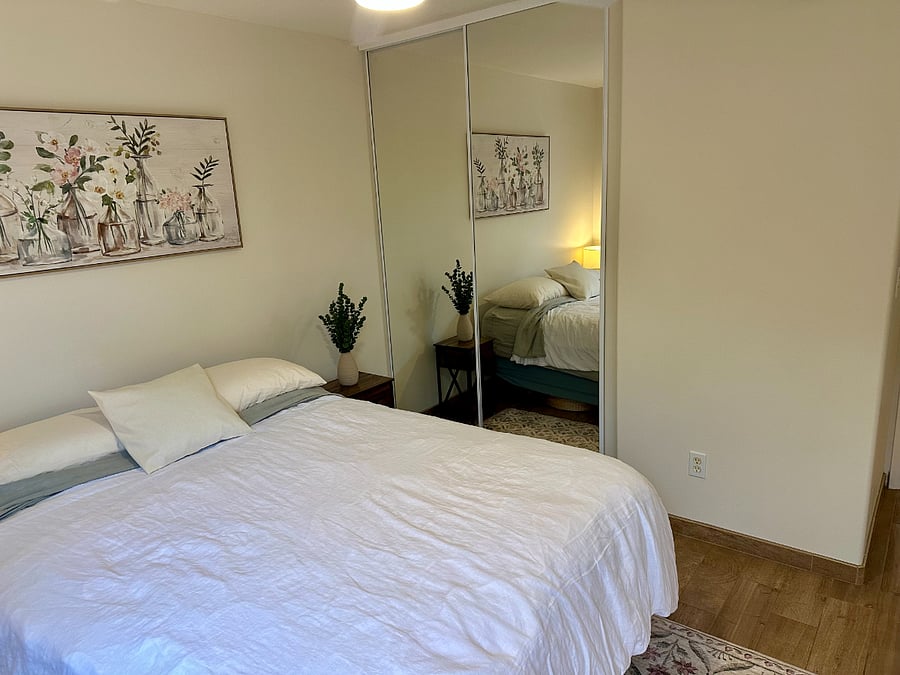 Full mirror closet doors.