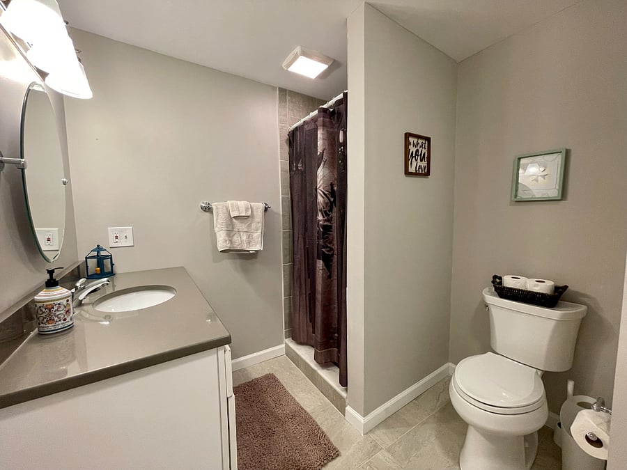 Bathroom in Finished Basement with Shower