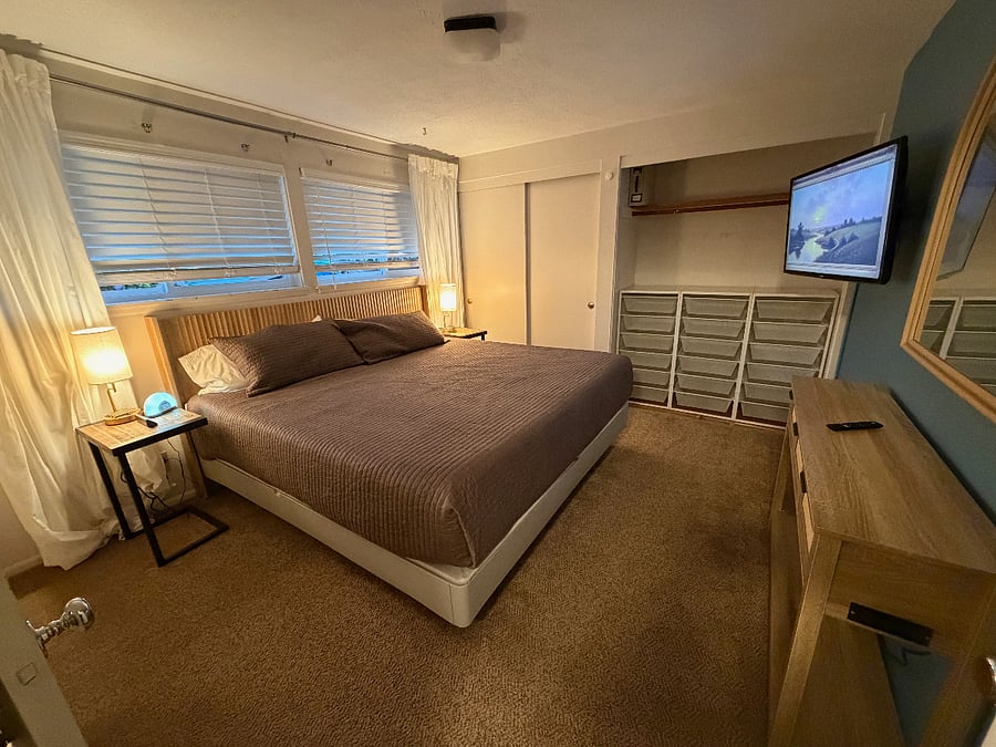 Primary bedroom with king Sleep Number Flex-Top bed