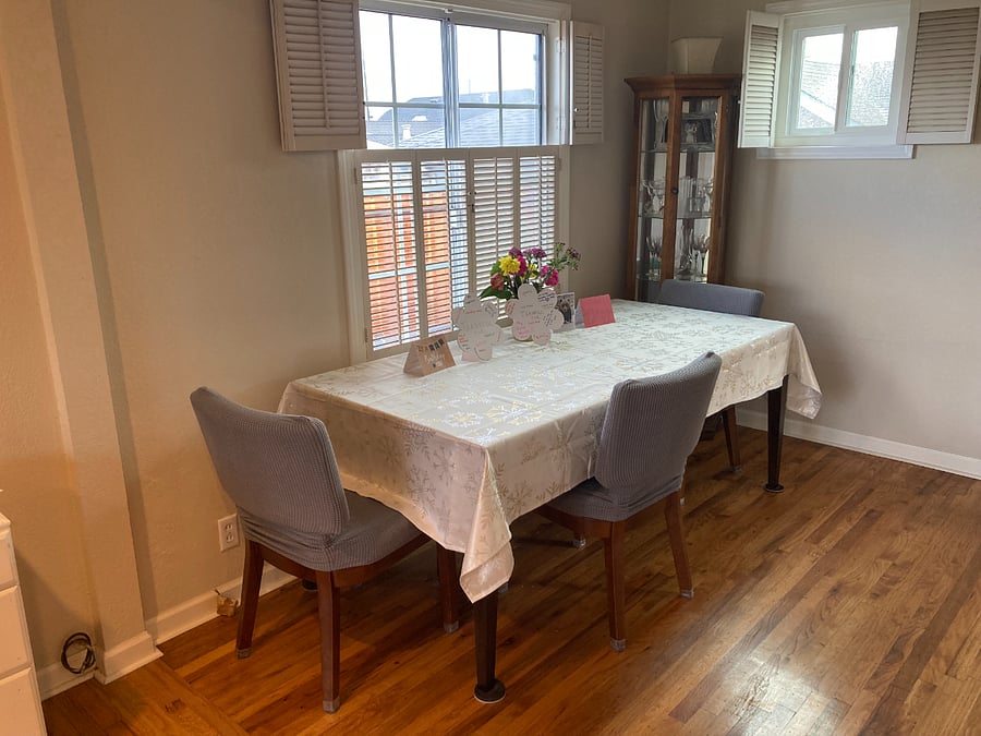 Dining table in main house