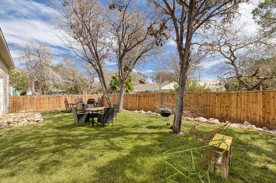 Fenced In backyard