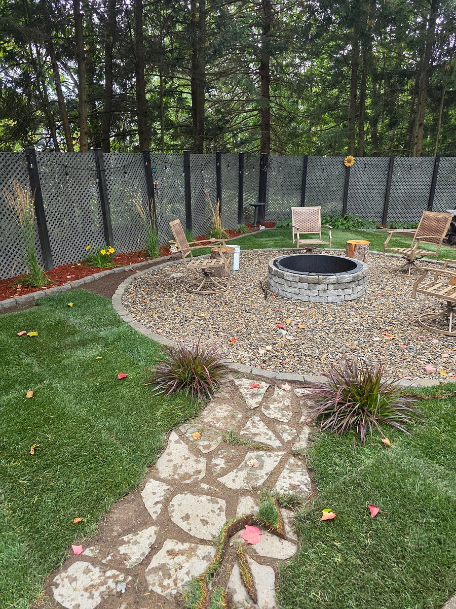 More Outdoor seating with a firepit