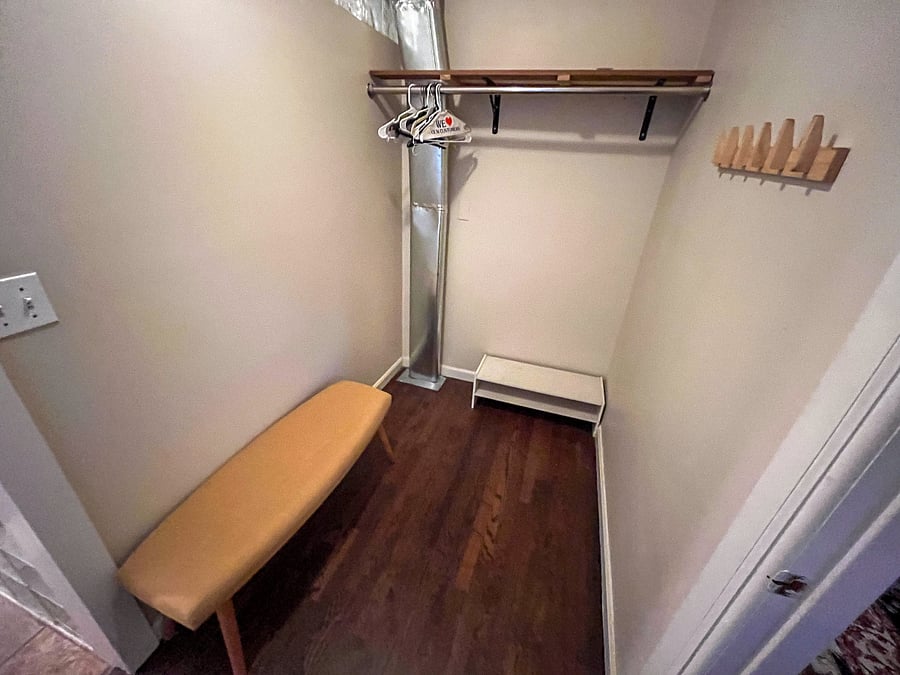 Walk in closet off of main bedroom
