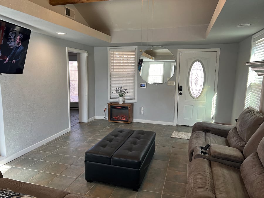 Bonus fireplace in living area.
