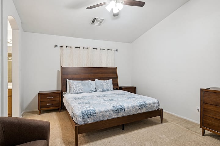 Master Bedroom with KING bed , dresser , closet