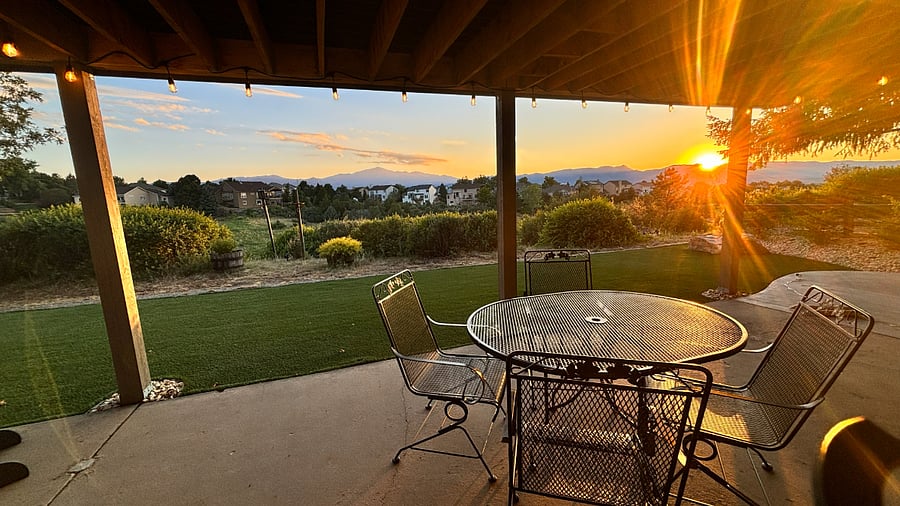 Unobstructed colorful Colorado colorful sunsets most every night.