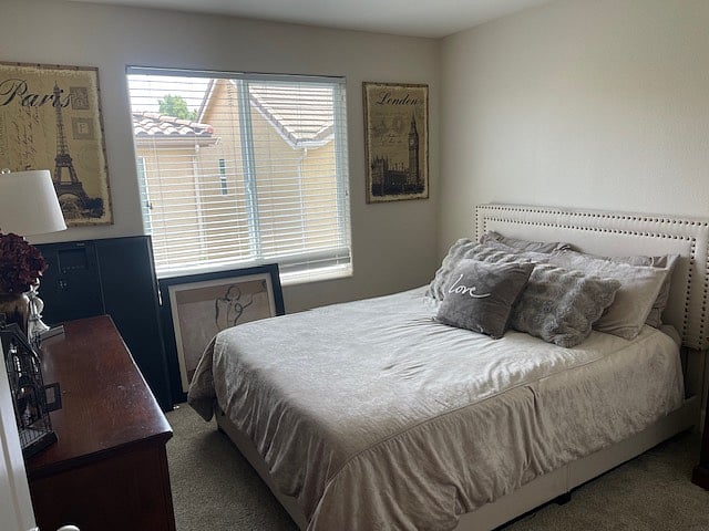 2nd bedroom, queen size-bed, dresser, nightstand, closet organizer, 45" tv