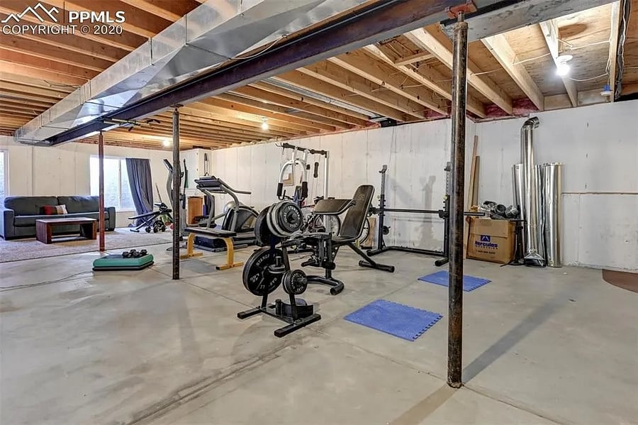 Unfinished portion of basement