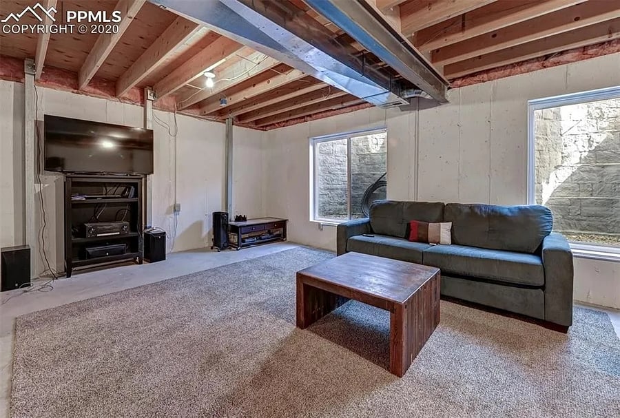 Unfinished portion of basement
