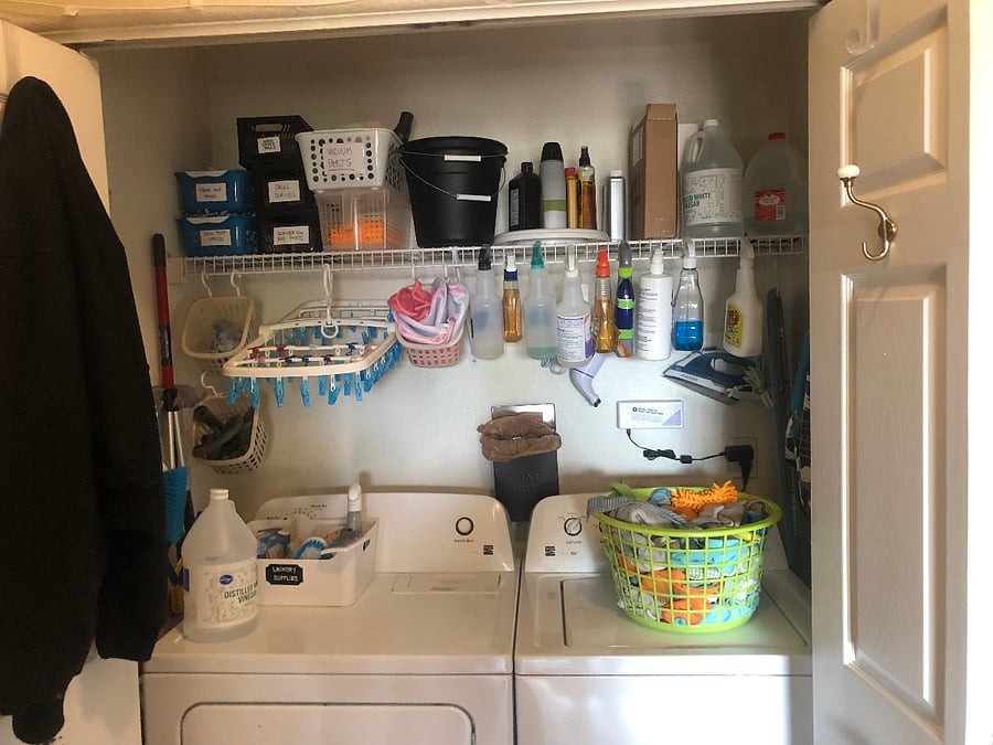 In Unit washer/dryer with all other cleaning supplies you might need, free to use.