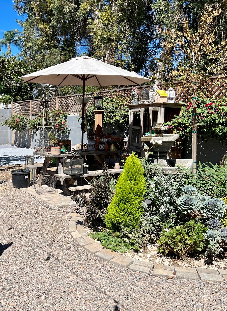 Enjoy your morning cup of coffee or lunch at the picnic table
want some fresh herbs. Check out the herb garden. 