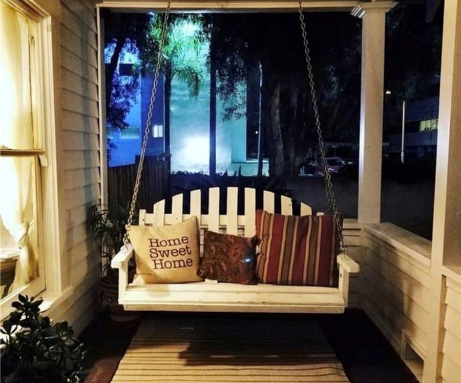 Watch the world go back on our front porch swing