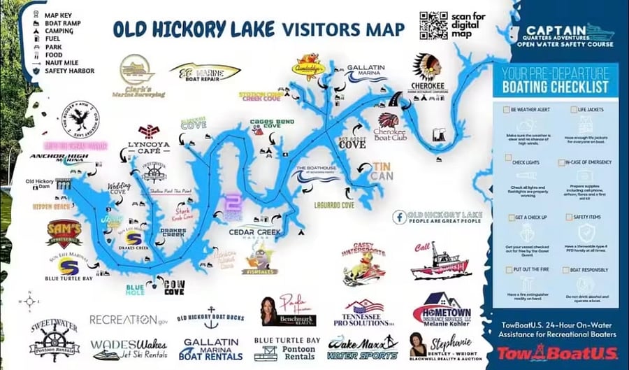 Map of nearby lake